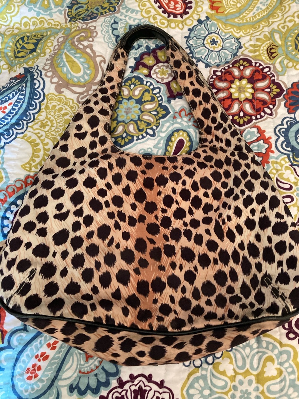 Nine West Leopard-Print Shoulder Bag in Brown and Black
